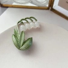 Lily Of The Valley Brooch Pin Vintage Movable Flower Brooch Pin Gift Idea