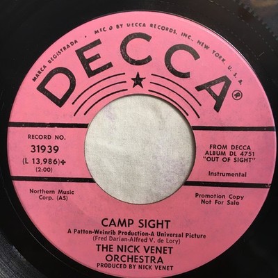 Nick Venet Orchestra - Camp Sight / Main Theme From Out Of S - Promo - C8100z