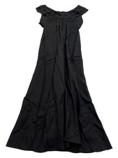 RIXO Seraphina Linen Midi Dress in Black