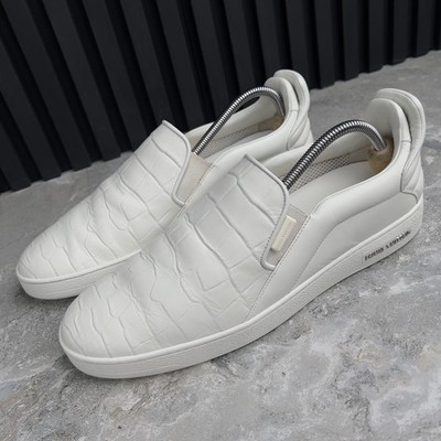 Louis Vuitton Frontrow Slip Sneakers Embossed White  Leather 10 LV  11 US 44 EUR
