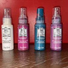 Lot Of 4 Folk Art Murano Transparent/Frost Glass Paint See Descriptions (Bin 2)