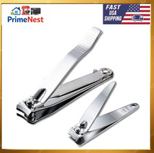 Nail Clippers Set, Two Sharp Curved Fingernail  Toenail Clippers with Nail File