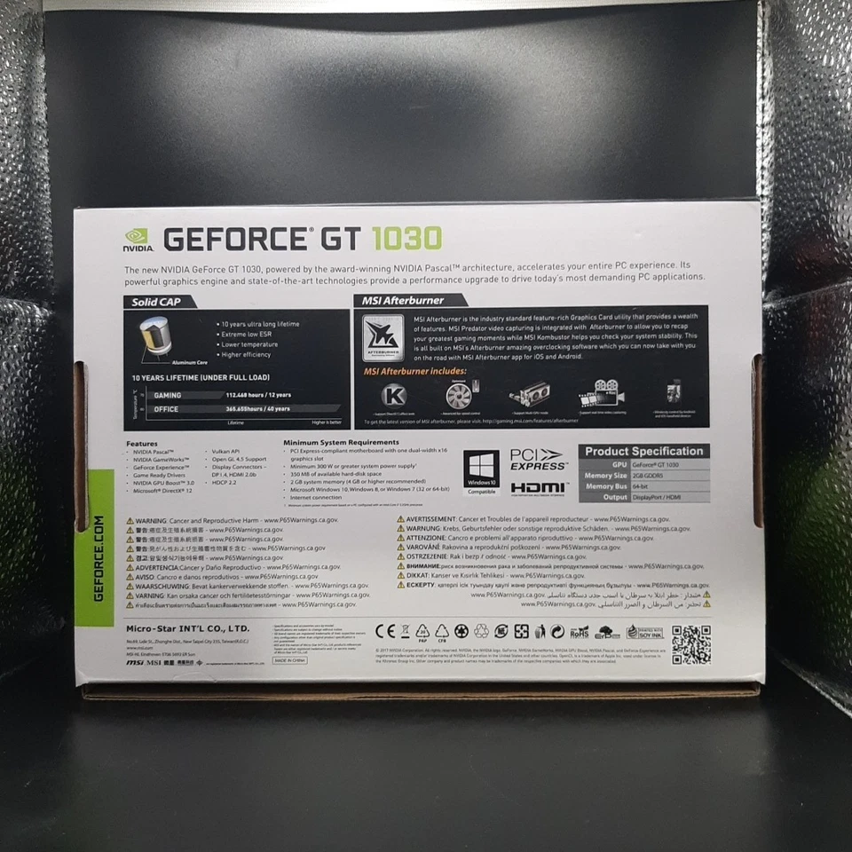 MSI GeForce GT 1030 2GB DDR4 OC Edition Graphics Card Low Profile Fanless Used - Image 2 of 4