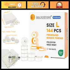 144pcs Type L Prewound Bobbin Thread - White Plastic for Embroidery  Sewing