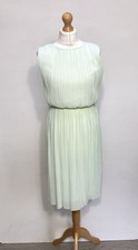 Miss Selfridge Pleated Dress Size UK 10 Mint Green Sleeveless Party Occasion