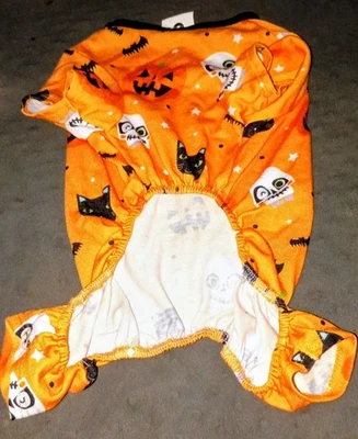 Vibrant Life Size S Dog Pajamas Halloween Orange Polyester Stretch Lightweight - Image 1 of 4