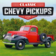 BrownTrout,  Chevy Classic Pickups 2026 Wall Calendar, 12'' X 12'', 16-Month Cal