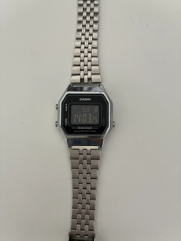 Casio Illuminator LA680WE Digital Stainless Steel Silver Watch Backlight Alarm, photo 2 of 5
