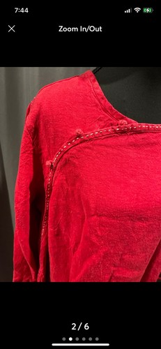 Tunika-Bluse Pfauen-Design neu mit Etikett 100 % Leinen bestickt XL - Bild 2 von 6