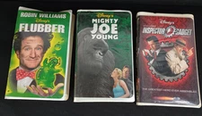 Lot of 3 Disney VHS Clamshell Video Tapes Flubber Mighty Joe Inspector Gadget
