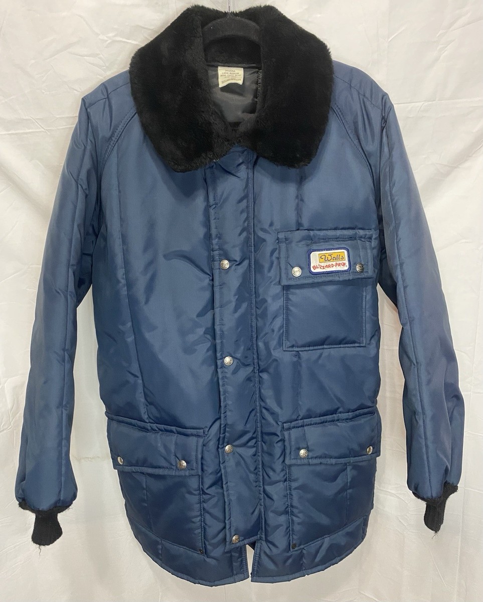 Vintage Walls Blizzard-Pruf Jacket Mens L Navy Blue Insulated