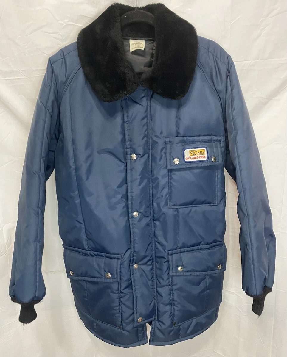 Vintage Walls Blizzard-Pruf Jacket Mens L Navy Blue Insulated