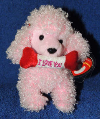 Original Ty Beanie Baby PUP-IN-LOVE Pudel (Hund) mit Tag Vitrinenstück Valentin