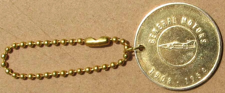 NOS 1954 GENERAL MOTORS GOLD PLATED KEYCHAIN PRISTINE L@@K #AA337 - Image 3 of 4