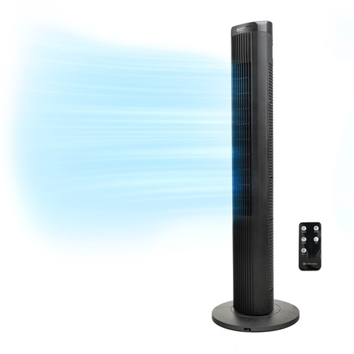 Comfort Zone Oscillating Tower Fan with Remote, 40 inches, 3 Speeds. Black - 第 1/7 張圖片