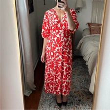 Rhode Ina Dress Womens Size 4 Red Caspian Lagoon Grande