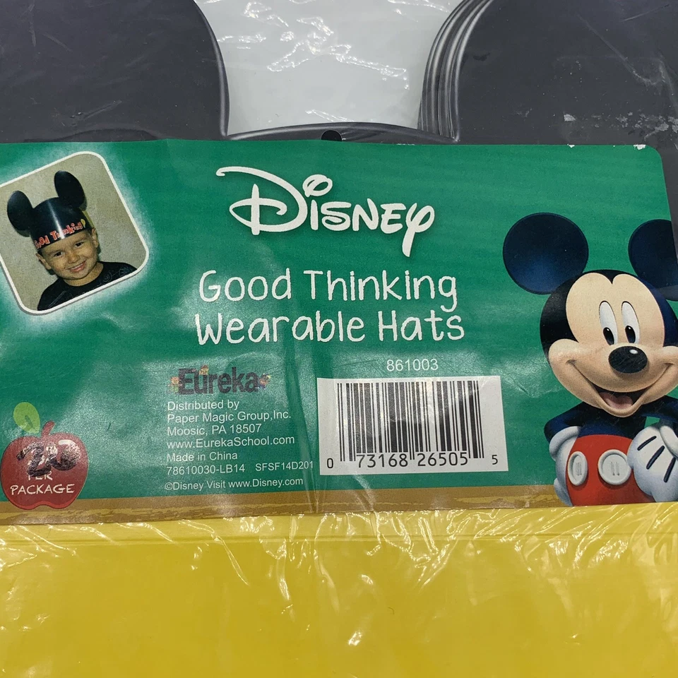 Disney MICKEY MOUSE Sombreros de Fiesta Buen Pensamiento Sombreros Usables 26 Ct Nuevo Paquete Abierto Foto 2 de 4