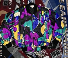 Vintage Picasso Jacket Art Abstract Style Face AOP Satin One Size 23x26