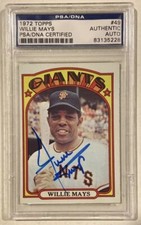 1972 Topps Willie Mays Signed Baseball Card #49 Certified PSA/DNA Auto HOF
