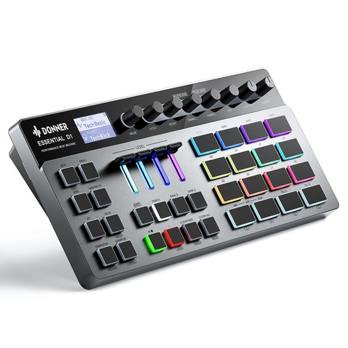 Donner D1 Digital Drum Machine Step Sequencer 16 Pads 5 Encoder 12 Tracks Sample