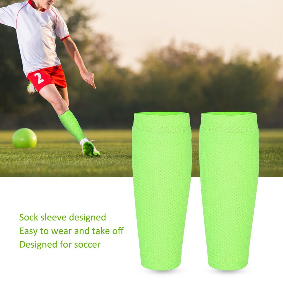 A Pair Of Outdoor Sports Nylon Fluorescent Green Soccer Protective Sock