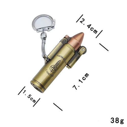 Feuerzeug Gas Bullet Gold Patrone Kugel Retro Lighter Vintage Geschenk Weihnacht - Bild 7 von 8