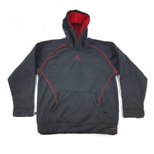 Nike Fit Jordan Hoodie Sweatshirt Youth Medium Black Jump Man Embroidered
