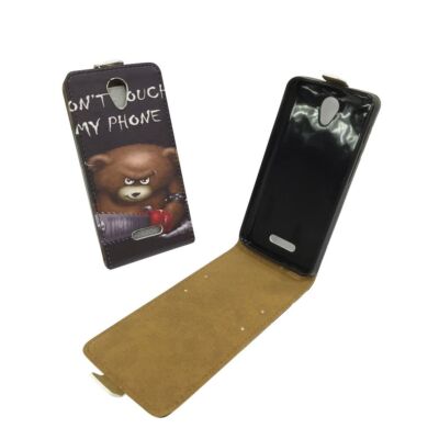 Alcatel Pop 4 Handy Tasche Flip Case Schutz Hülle Wallet Cover Bär Dont Touch