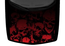 Distressed Skulls Abstract Grunge Truck Hood Wrap Vinyl Graphic Red Car Decal Distressed Skulls Abstract Grunge Truck Hood Wrap Vinyl Graphic Red Car Decal