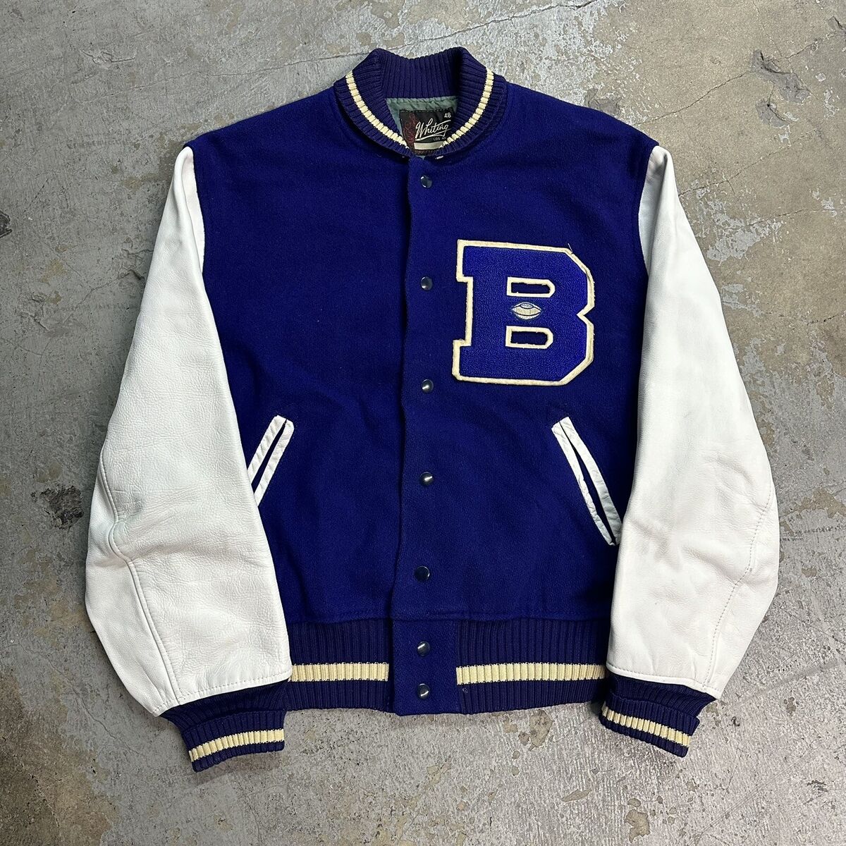 Vintage 60s Whiting Los Angeles Letterman Wool Leather Vintage 60s Whiting Los Angeles Letterman Wool Leather