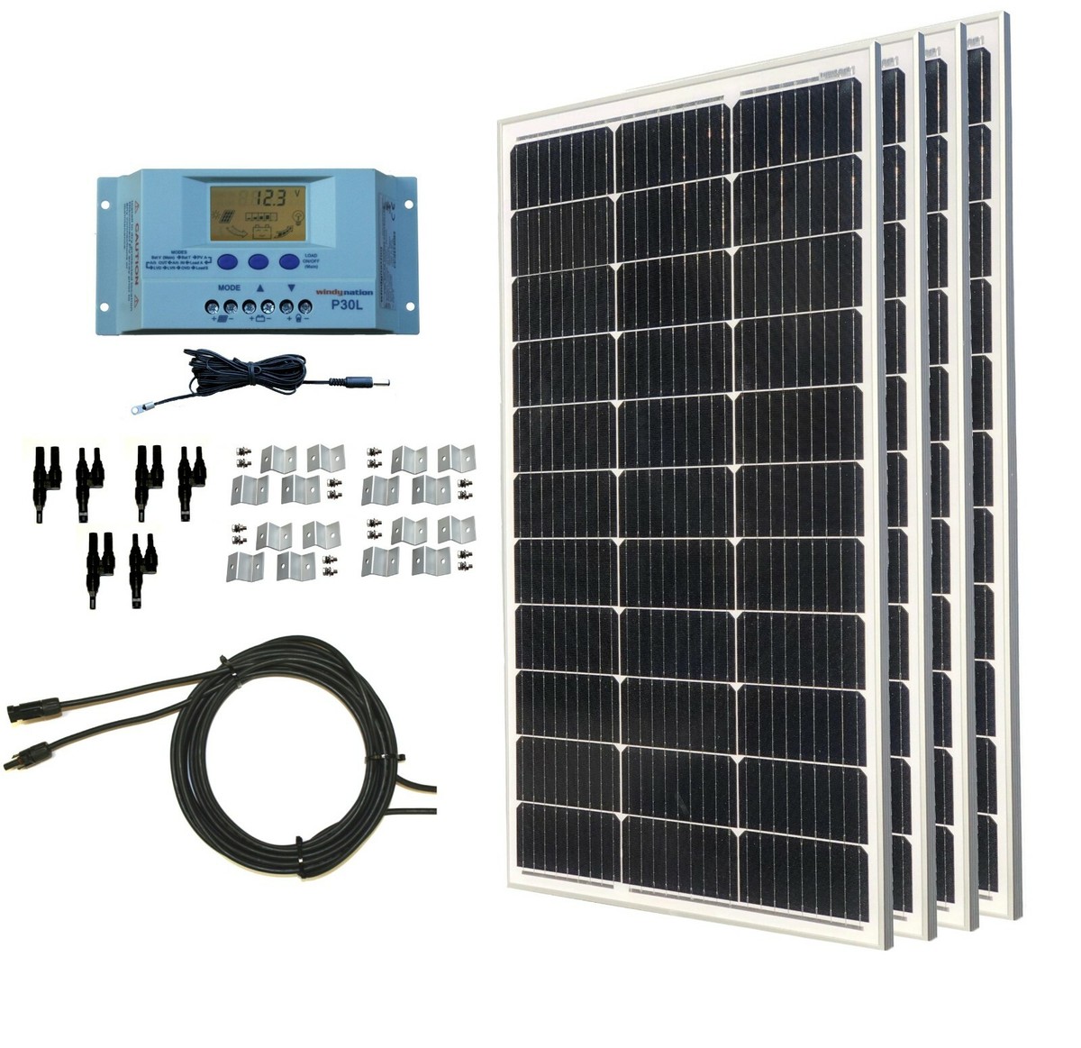 ECO-WORTHY 25 Watts 12V Off Grid Solar Panel SAE Connector Kit