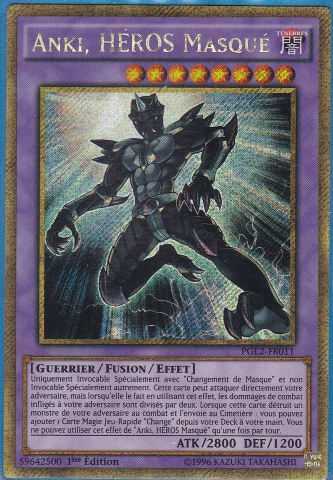 Yu-Gi-Oh! Anki Héros Masqué PGL2-FR011 1ère Edition Premium Gold Rare COMME NEUF - Photo 1/1