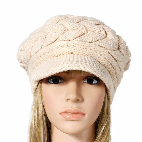 Women's Visor Hat,Winter Warm Knitted Cap Hat,Slouchy Wool Beanie Hat Cabbie Cap - Bild 13 von 25