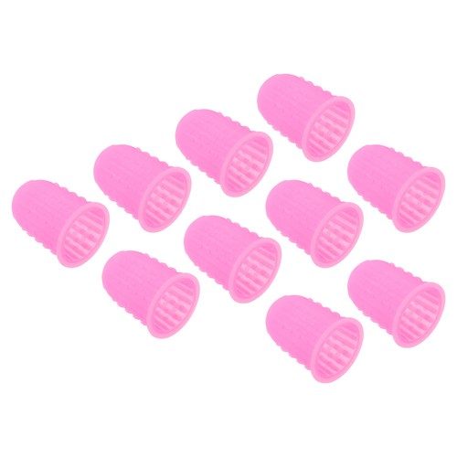10pcs Rubber Finger Tips Thumb Fingertip Protector Thimble Pink Small