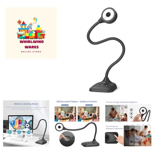 3-in-1 Document Camera with Dual Microphone - Perfect for Classrooms & Webinars