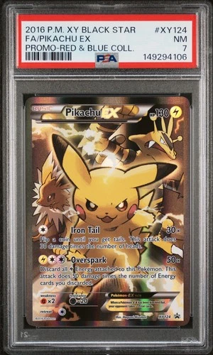 Pokémon Pikachu EX XY124 Full Art Holo Promo XY Black Star PSA 7