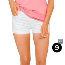 New Celebrity Pink Stretch Denim Cuffed white shorts - Size 9