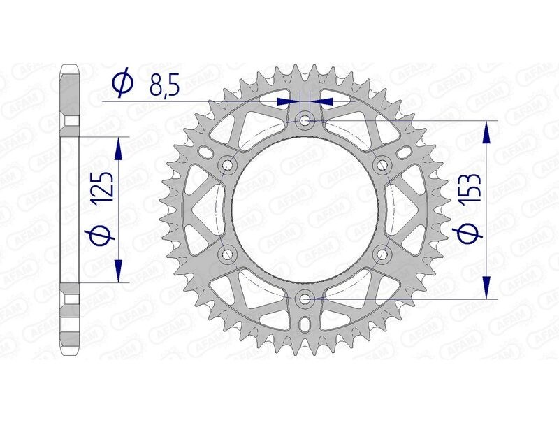 Couronne AFAM 11212-51 en acier haute performance pour HONDA CR125R