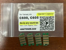 4 Standard Capacity Toner Chip for Xerox VersaLink C600, C605 Printer Refill