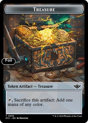 Treasure // Clue Double-Sided Token [Outlaws of Thunder Junction] NM Foil - M...