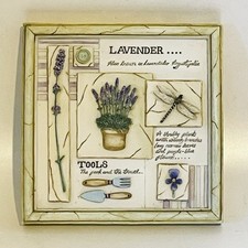 Vintage Marks & Spencer Resin Wall Plaque 3D Lavender Cottage Style Home Decor