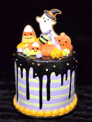 Purple Green Faux Cake Ghost Pumpkin Candy Corn Cookies 8'' Halloween Candies BOO