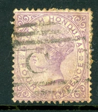British Colonies 1882 QV Honduras 4¢ Violet Sc #15 VFU X172