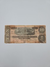 1864 $10 Confederate States of America Note T-68 Civil War Currency Richmond VA