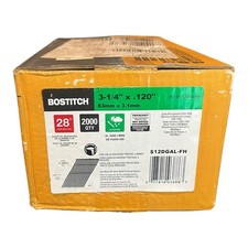 Bostitch 3-1/4 x 120" 28 Galvanized Framing Nails - QTY 2000 - S12DGAL-FH