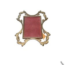 Vintage Brass Mini Frame Ornate Scroll Victorian Style Tabletop 7in 