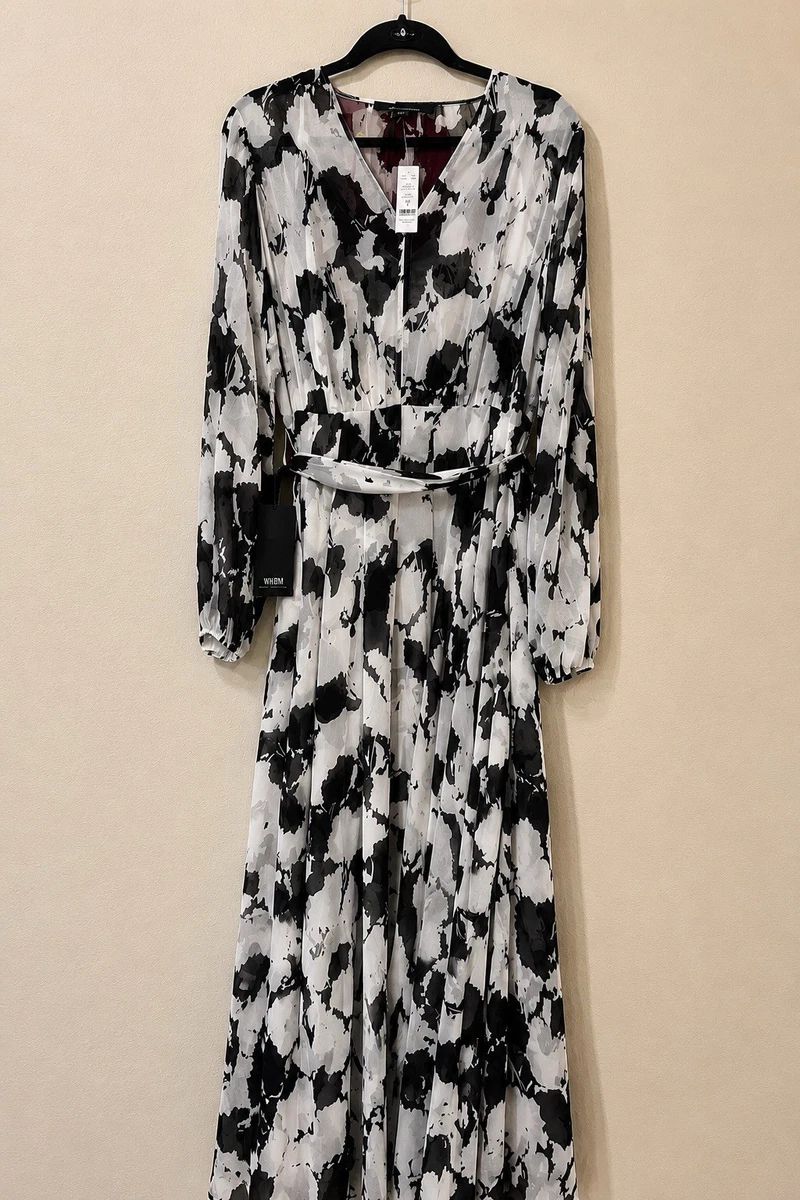 black and white market dresses House Reversible Dress artistic shapes and squiggles. white house black market black