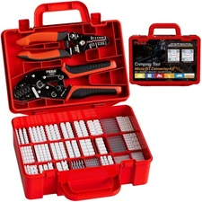 Compact JST Connector Crimping Kit - 30 Types, High Precision with Wire Stripper