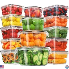 28-Piece Extra Large BPA-Free Food Storage Containers with Lids, Airtight &