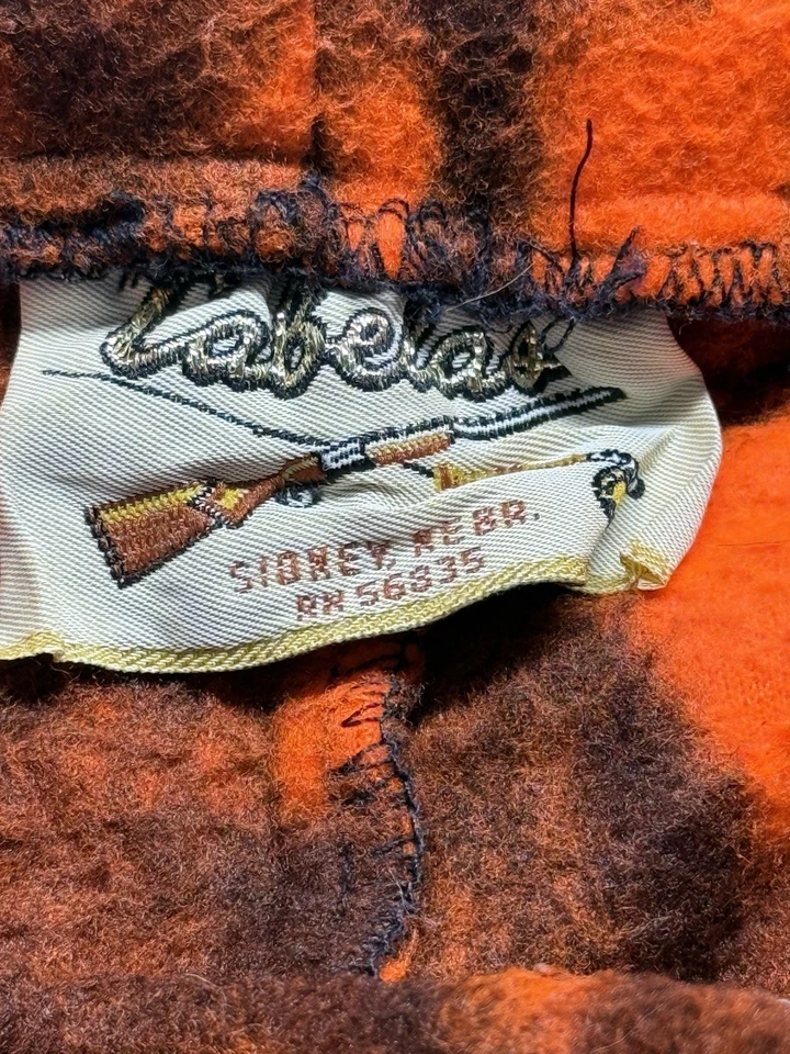 Cabela's Hecho en EE. UU. Pantalones de Vellón Hombres L Naranja Brillante Camuflaje Caza Exterior Unión Foto 3 de 4